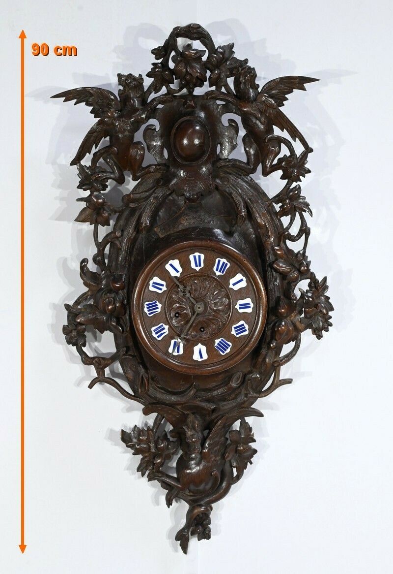 Important Oak Clock Renaissance Style Early 20th Century photo furniture
