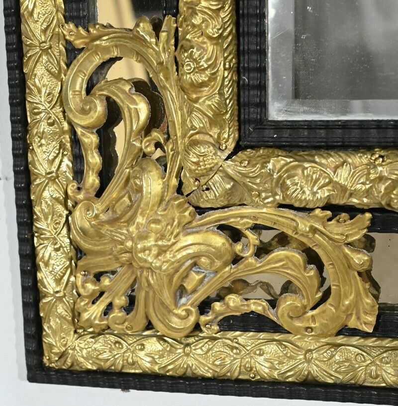 photo vinterior Brass Beaded Mirror Napoleon III Period  Mid 19th Century