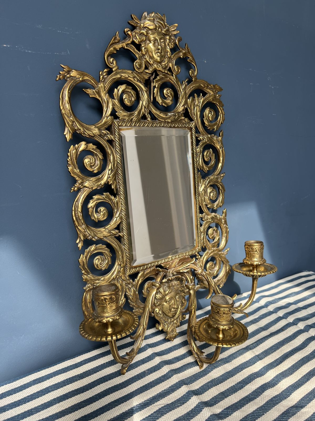 Antique Brass Girandole Wall Sconce photo Home Decor