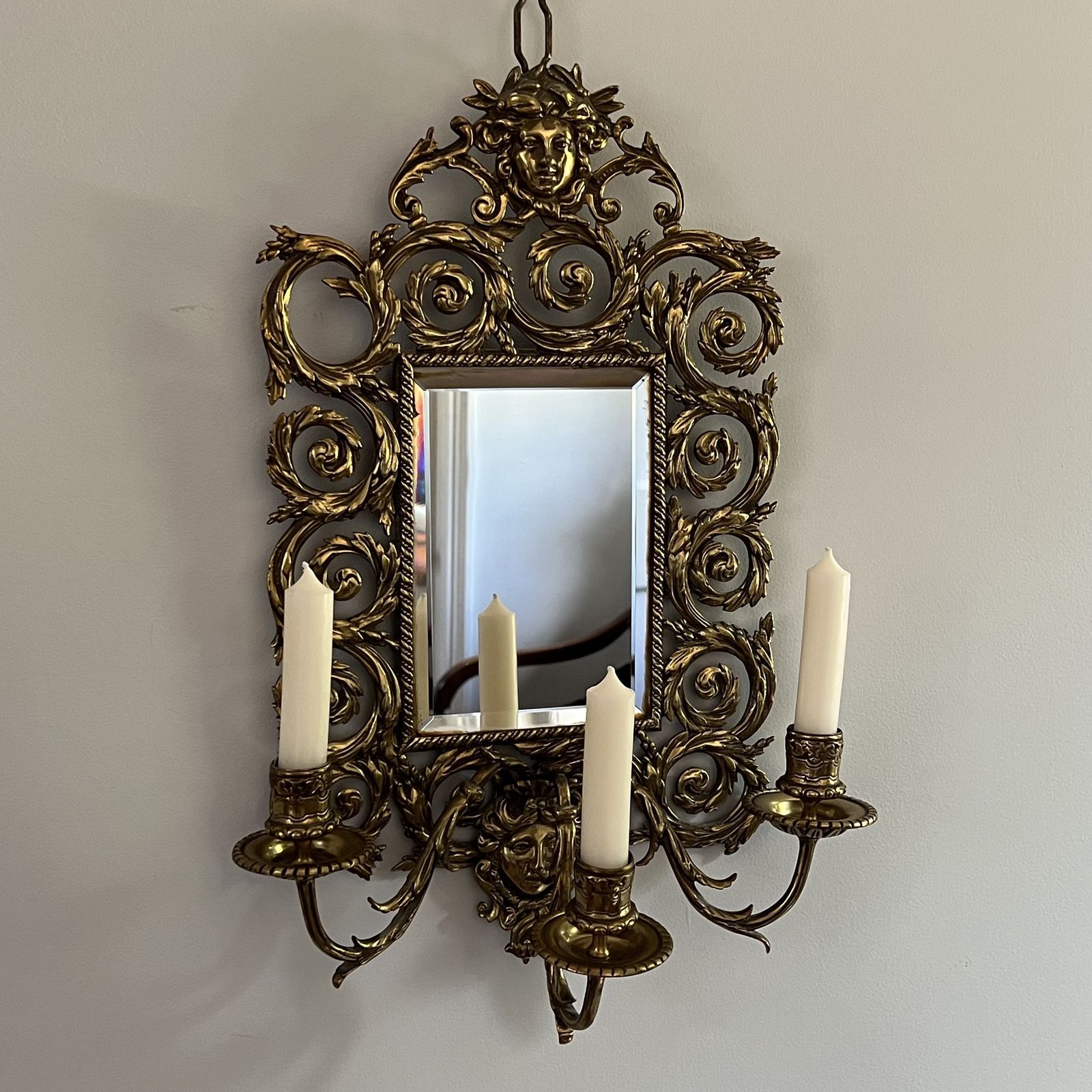photo vinterior Antique Brass Girandole Wall Sconce