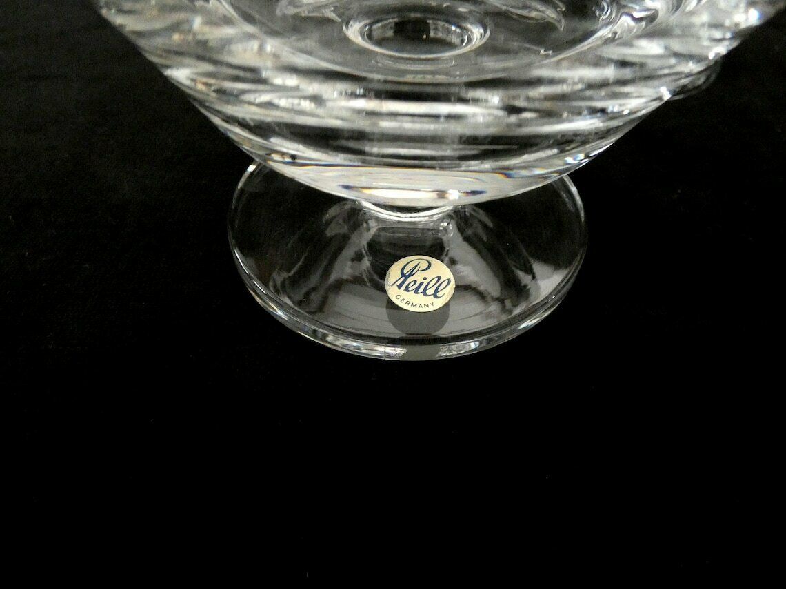 Peill Germany Champagne Glazen Set, Vintage Kristallen Champagne Coupes, Peill And Putzler Kristal Mid Century Duitse Ijscoupe Schaaltjes photo vinterior
