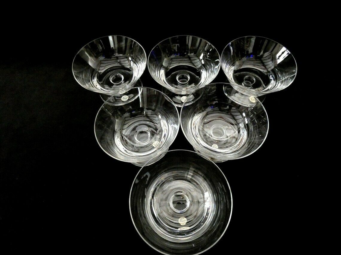 Peill Germany Champagne Glasses Set, Vintage Crystal Champagne Coupes, Peill And Putzler Crystal Mid Century German Ice Cream Bowls photo buy