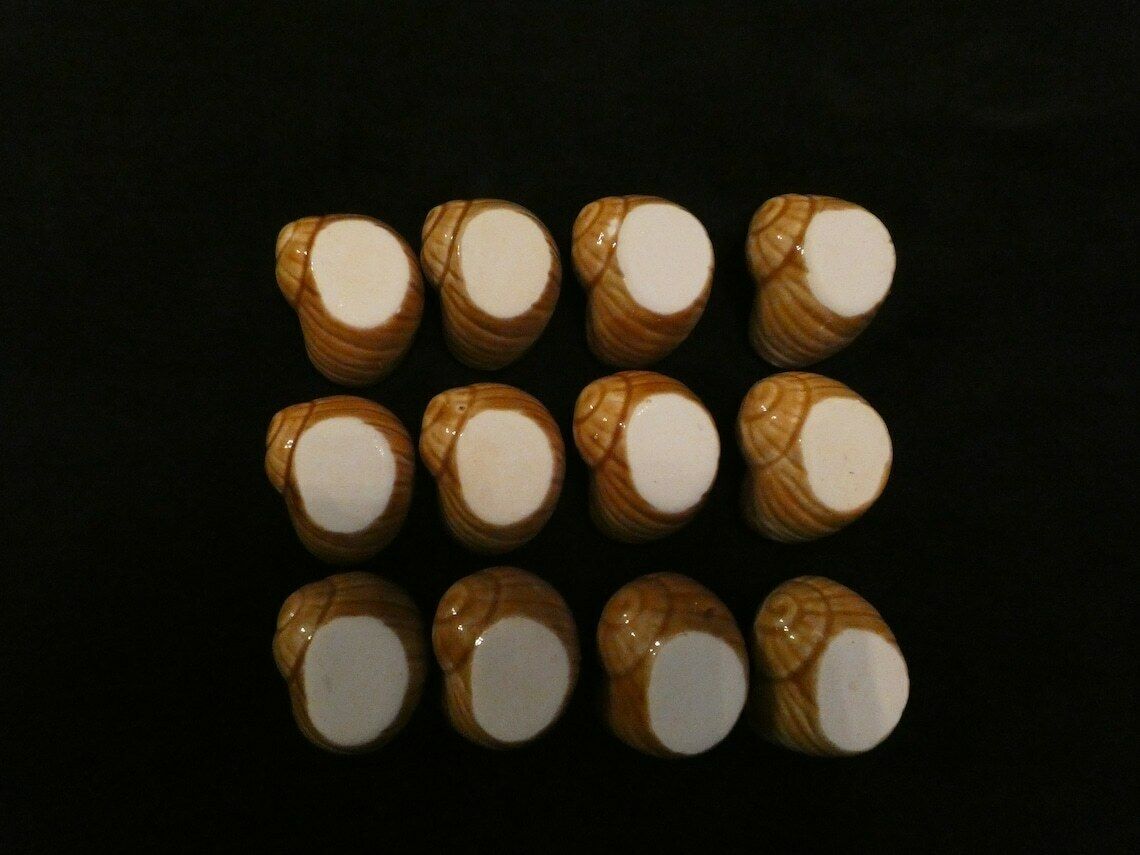Vintage French Ceramic Snail Shells Vintage Baking Dishes Brown Glazed Snail Pots French Pottery Escargots Shells photo 69.0