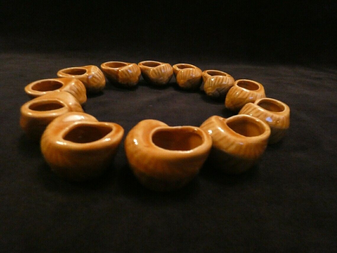 photo for sale Vintage French Ceramic Snail Shells Vintage Baking Dishes Brown Glazed Snail Pots French Pottery Escargots Shells