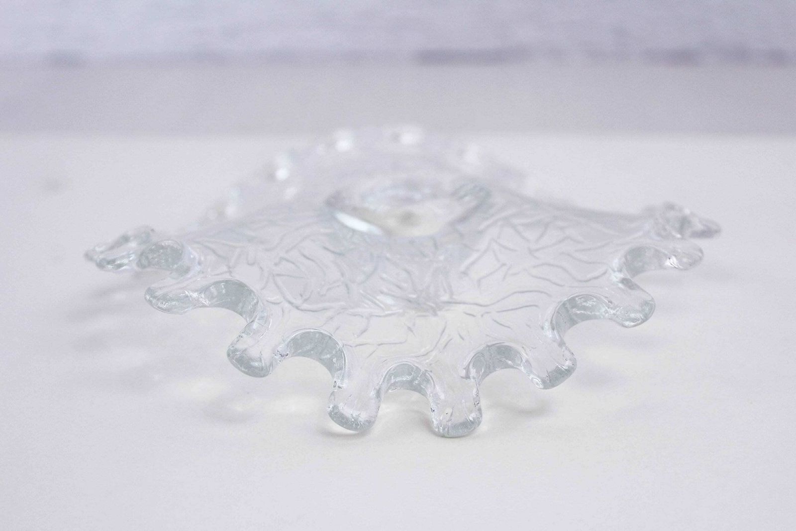 Wavy Glass Candle Holder From The 70s/80s photo Home Decor