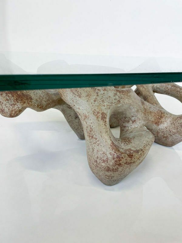 Mid Century Modern Coffee Table Attributed To Claudio Trevi, Glass And Concrete, 1970s photo furniture