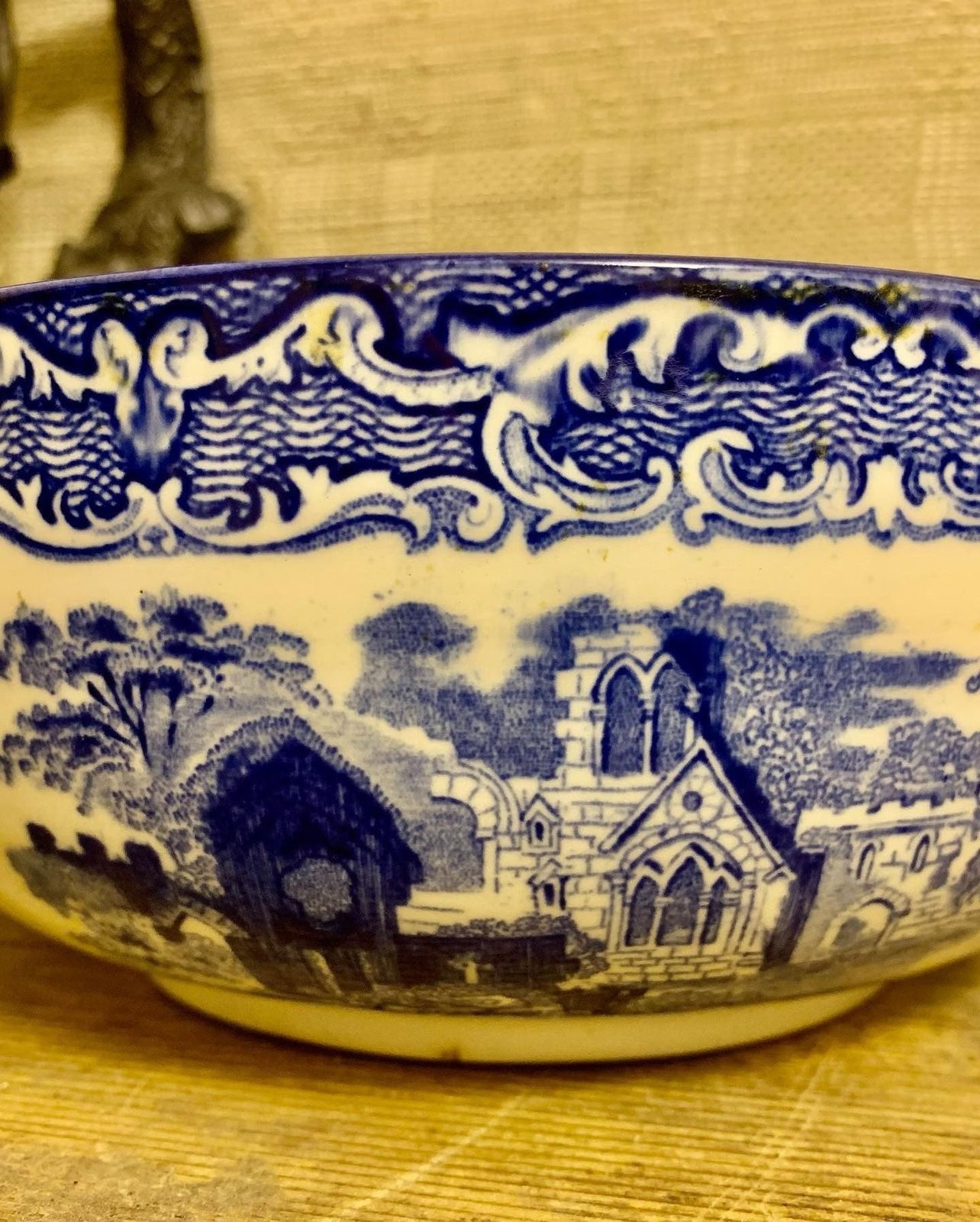 Antique George Jones Delftware Blue And White Bowl Abbey Ware England photo 54.0