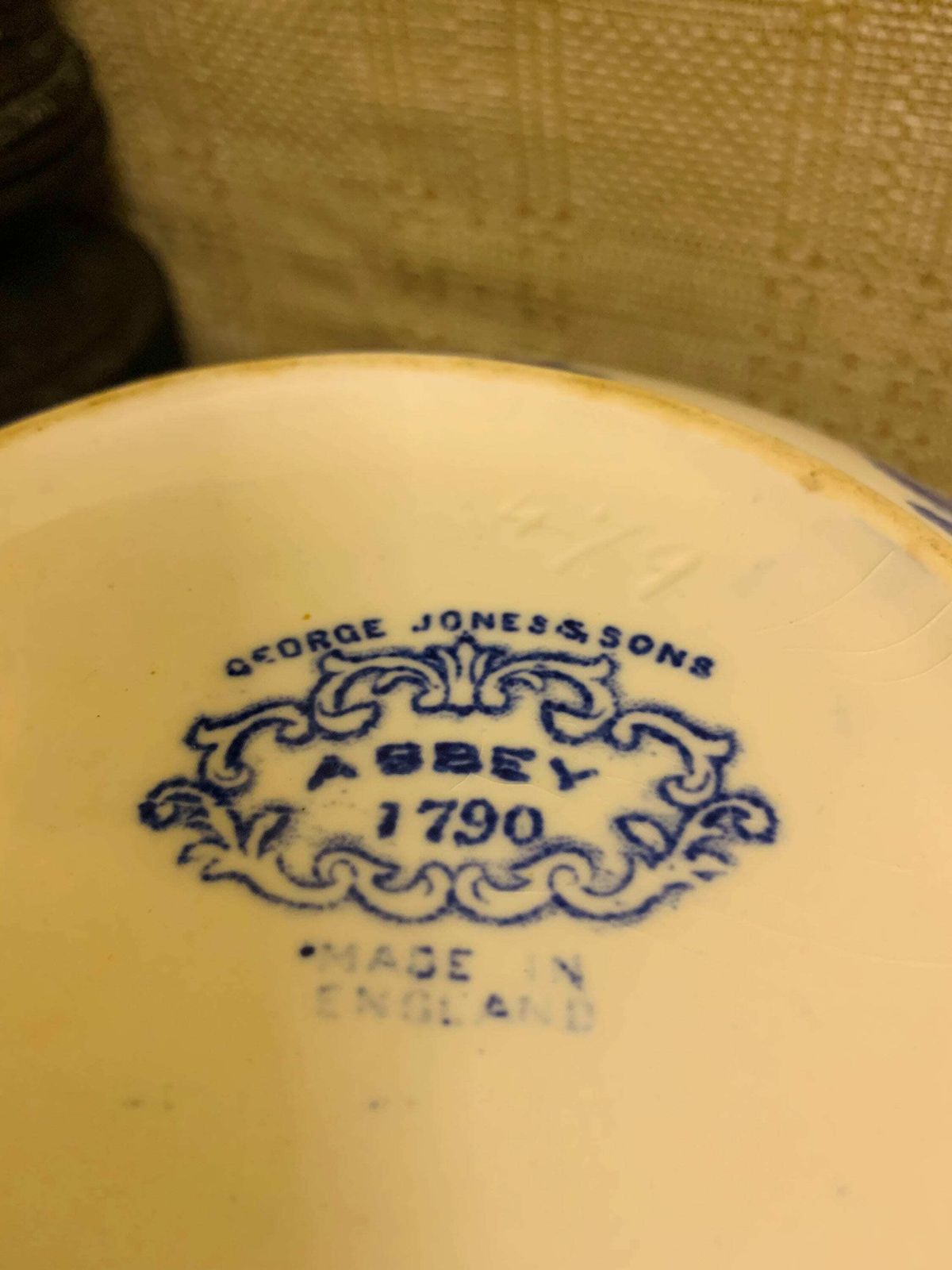 Antique George Jones Delftware Blue And White Bowl Abbey Ware England photo vinterior