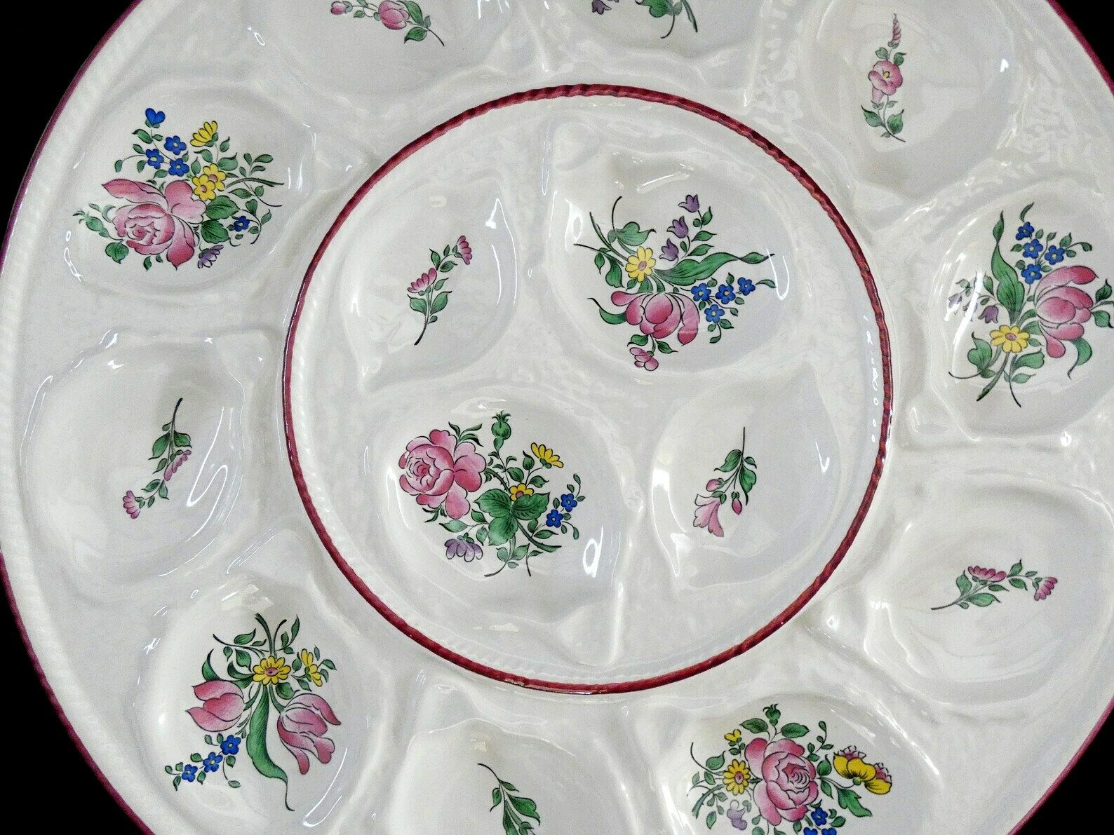 Antique French Luneville Oyster Platter "Old Strasbourg", Vintage Majolica Oyster Plate, French Oysters Serving Platter 50s photo 220.0