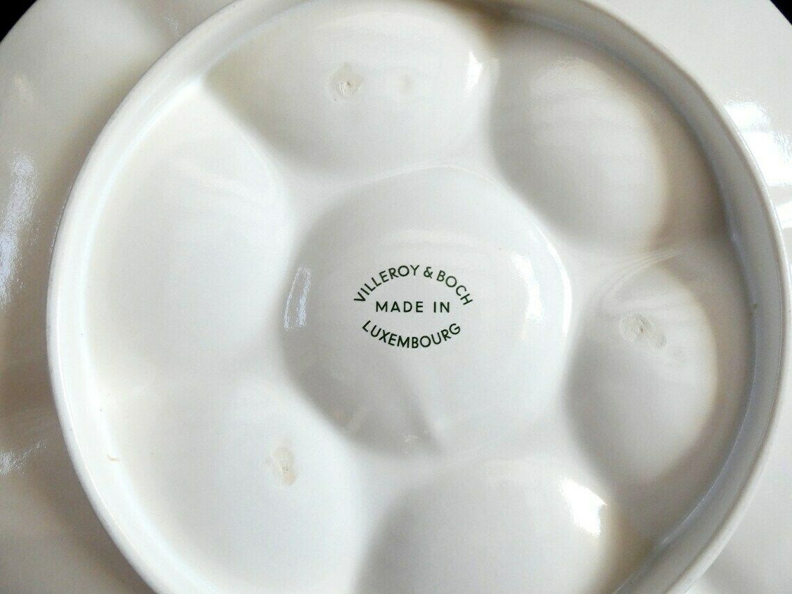 2 Vintage Villeroy And Boch Oyster Plate, Majolica Seafood Plate, Rare Oyster Serving Dish, V&B Luxemburg Oyster Platter, photo 117.0