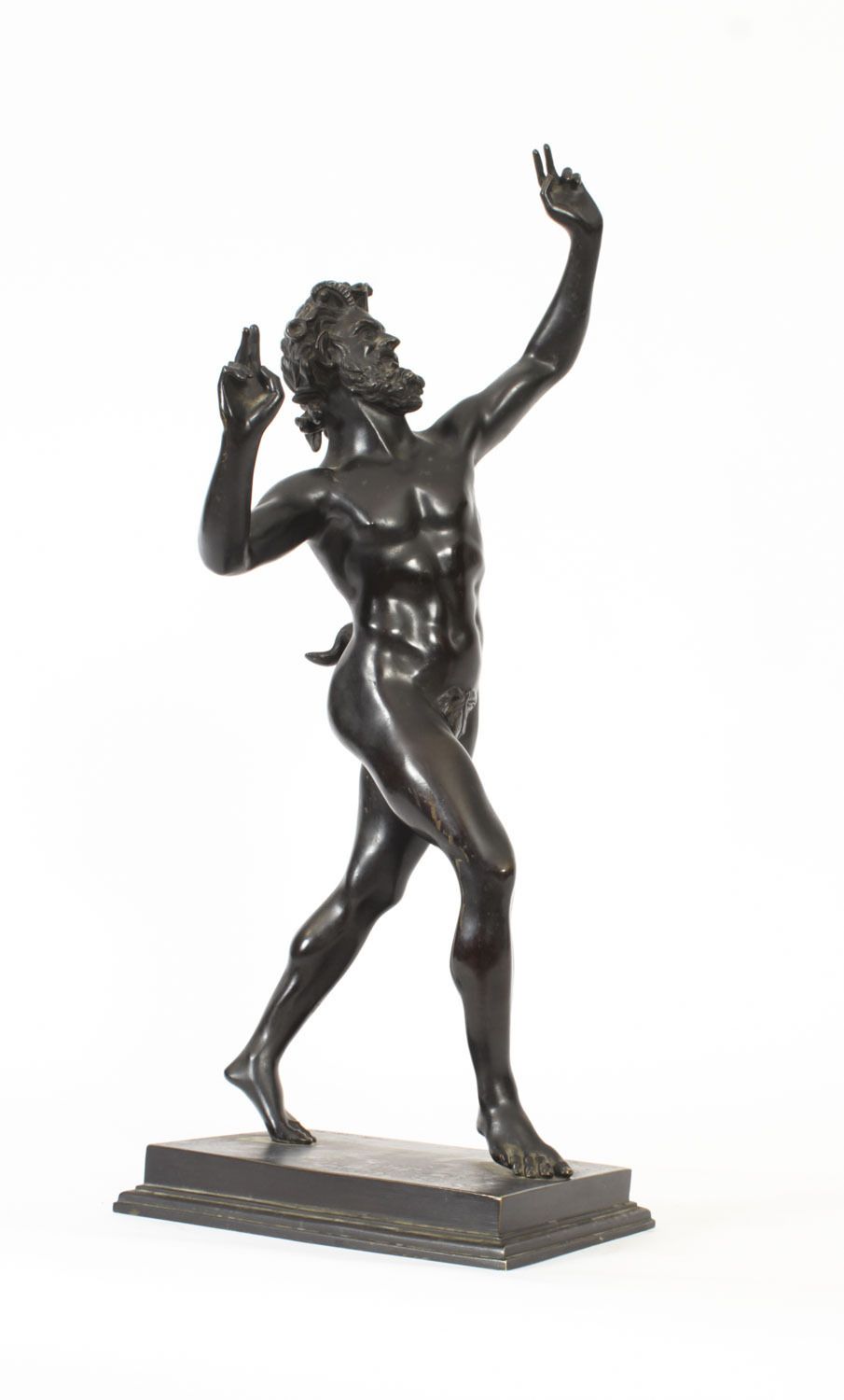 photo vintage Antique Large Bronze Of  Pan Dancing Musee De Naple,Circa 1870 19th C