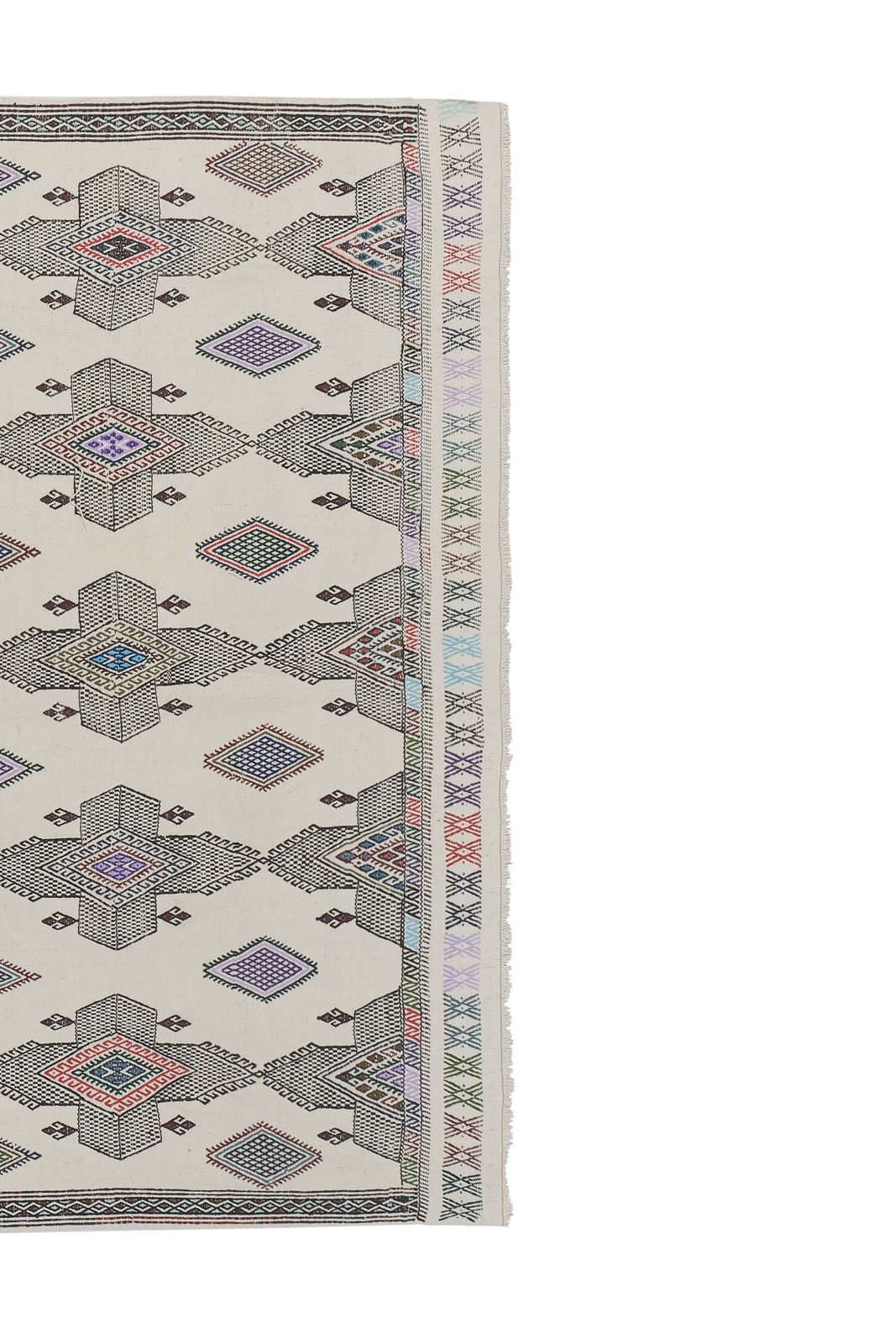 Vintage Embroided Turkish Karapinar Cicim Rug   Handmade Saloon Carpet photo 670.0