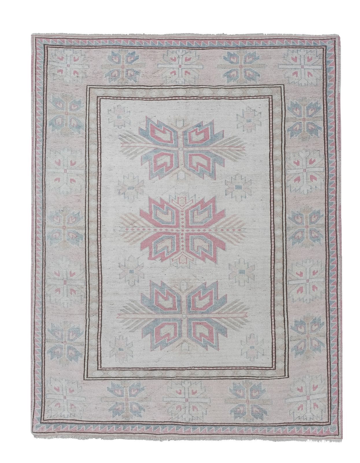 Decorative Soft Muted Color Turkish Oushak , Living Room  5'11'' X 7'3''