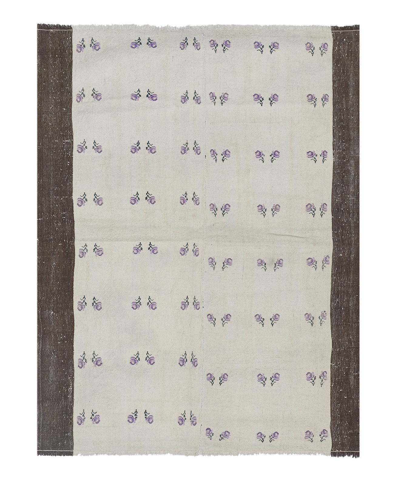 Turkish Natural Kilim With Fruits Pattern 3'11'' X 5'4''