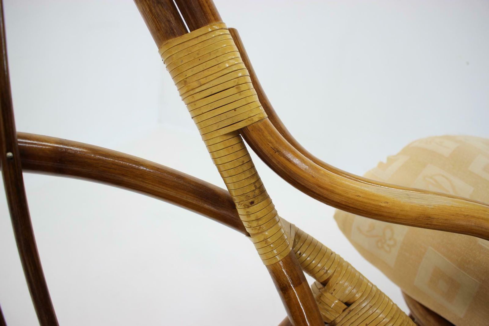 794.0 1980s Rattan Armchair And Stool photo