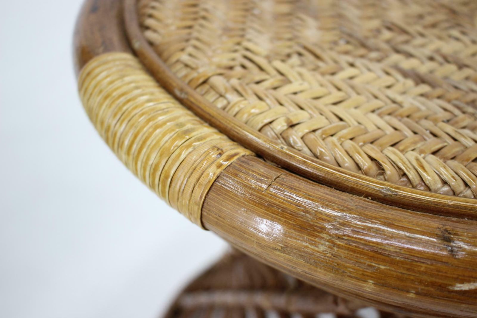 photo buy 1980s Rattan Armchair And Stool