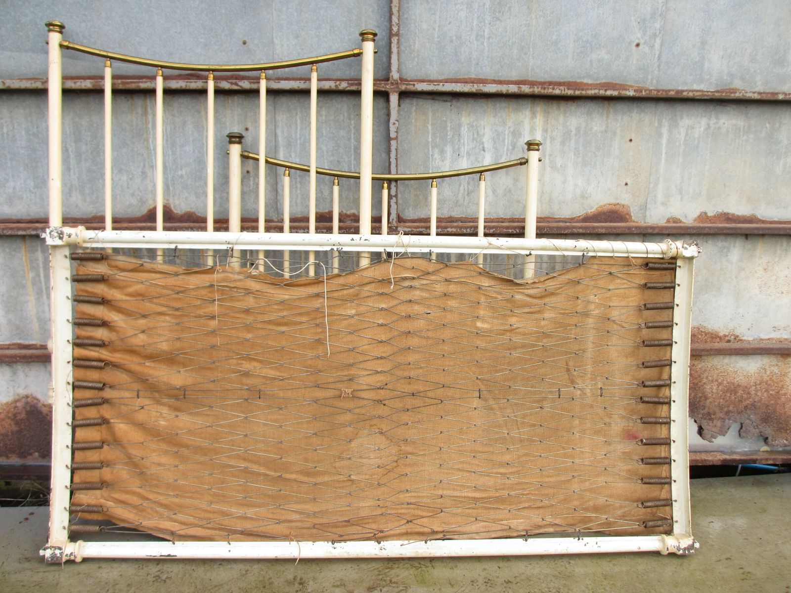 Victorian Brass And Iron Painted Single Bed photo for sale