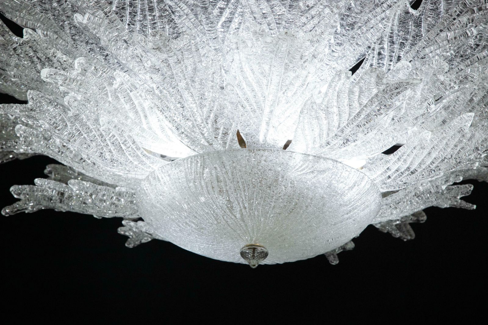 Queen Elizabeth, Extra Large Big Size Vintage Murano Trasparent Glass Chandelier photo Lighting