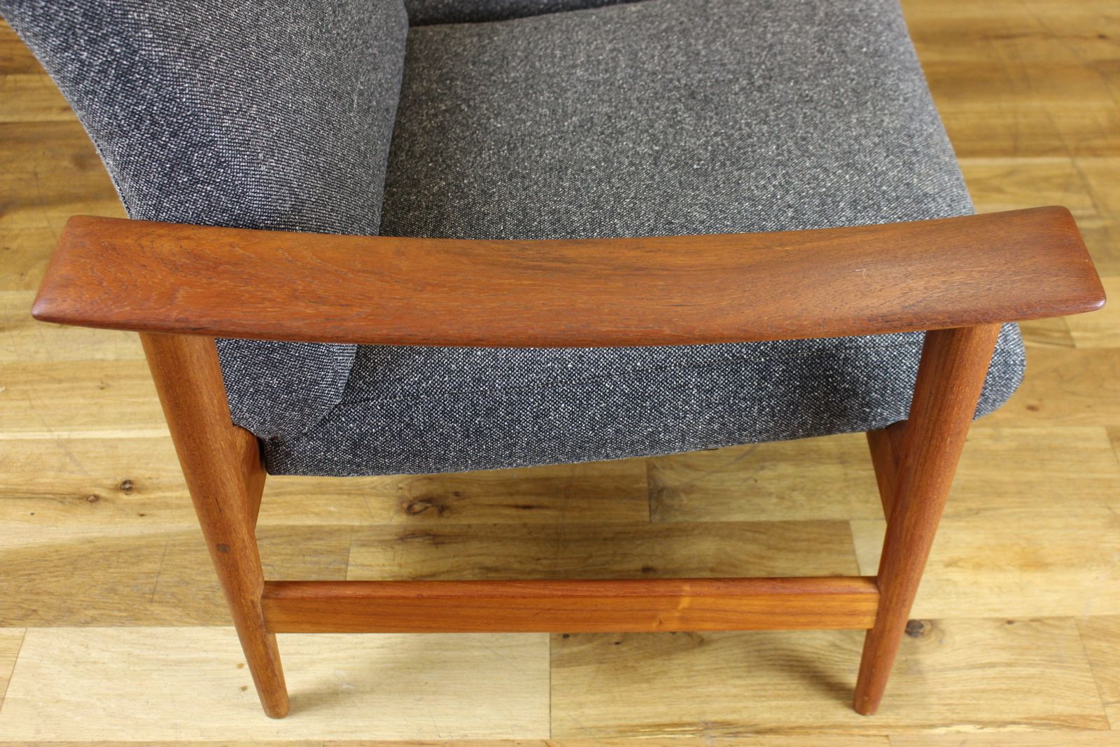 Stylish 1960’s Scandinavian Teak Sofa Manner Of Frederik Kayser For Re Upholstery photo for sale