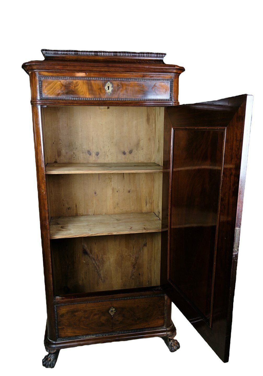 Tall Cabinet  Of Polished Mahogany From 1850's photo Furniture
