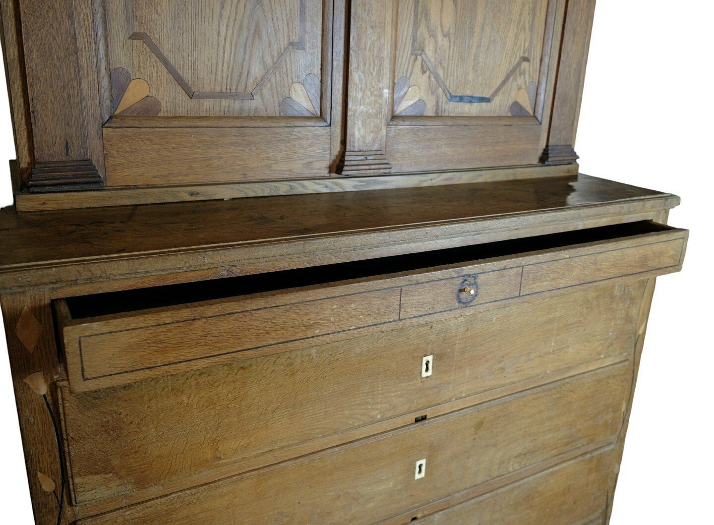 Frisian Style Chest Of Drawers With Upper Cabinet In Oak From 1820s photo 2115.0