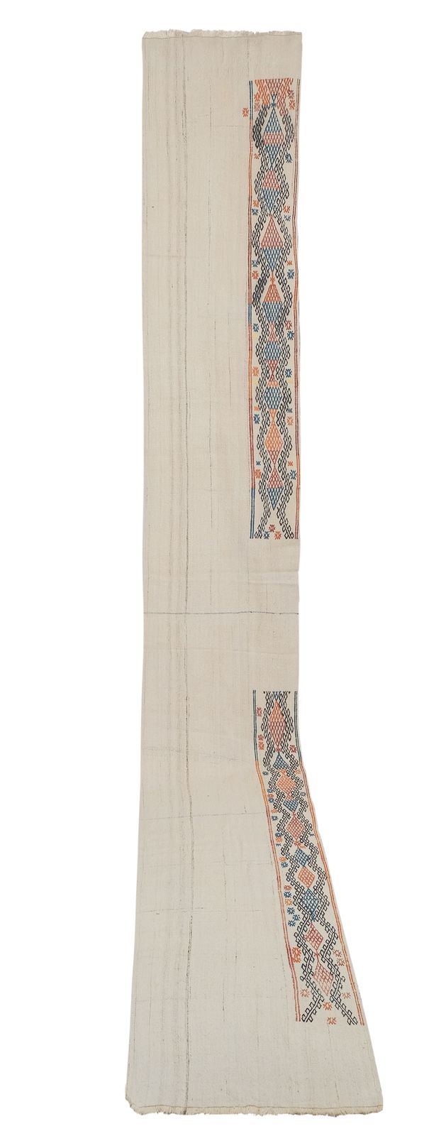 Mid Century Eco Friendly Handwoven Farmhouse Kilim Runner 2'6" X 16'6"
