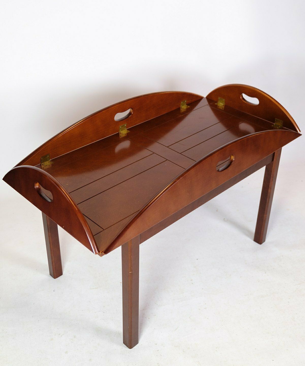 Coffee Table In Polished Mahogany  & Brass Fittings From 1940s photo Furniture