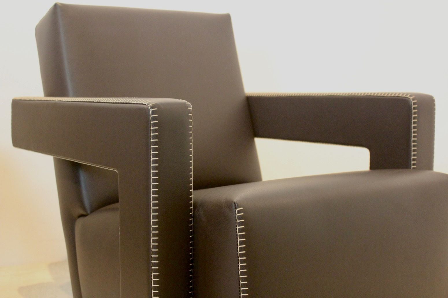 photo furniture Chocolate Brown Leather ‘Utrecht’ Lounge Chairs By Gerrit Rietveld For Cassina