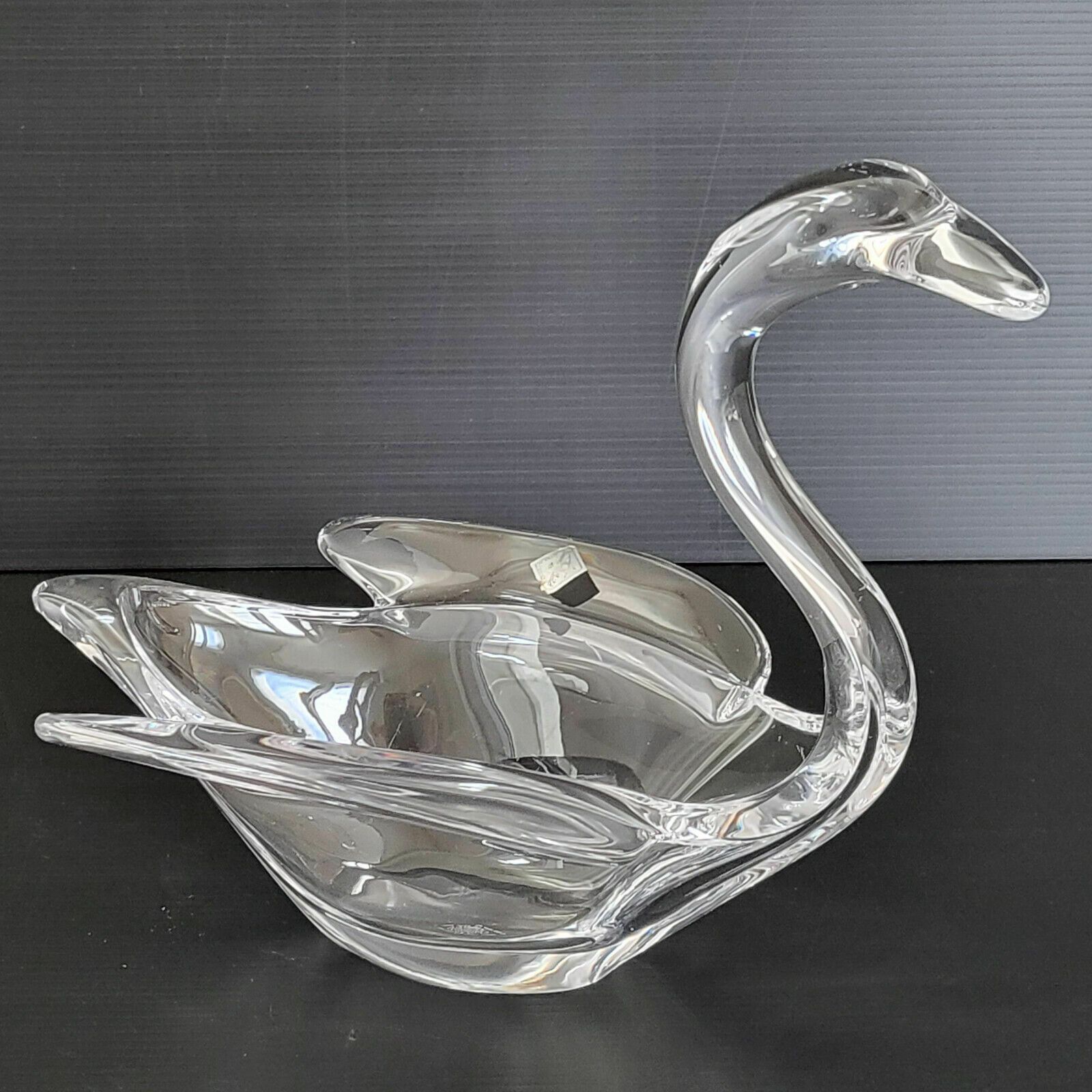 Vintage Tray 1960 Swan Crystal Glass Vannes Le Chat El 60s Retro 1960s