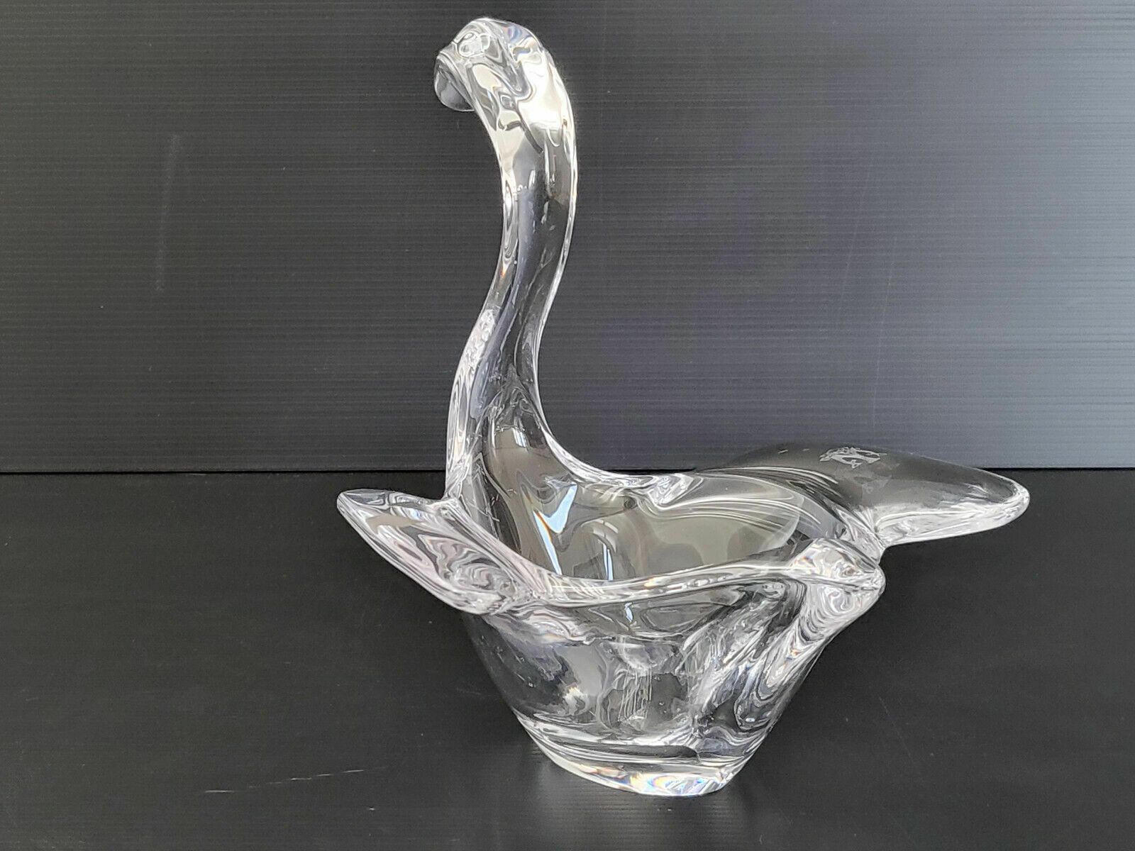 Vintage Tray 1960 Swan Crystal Glass Vannes Le Chat El 60s Retro 1960s photo vintage