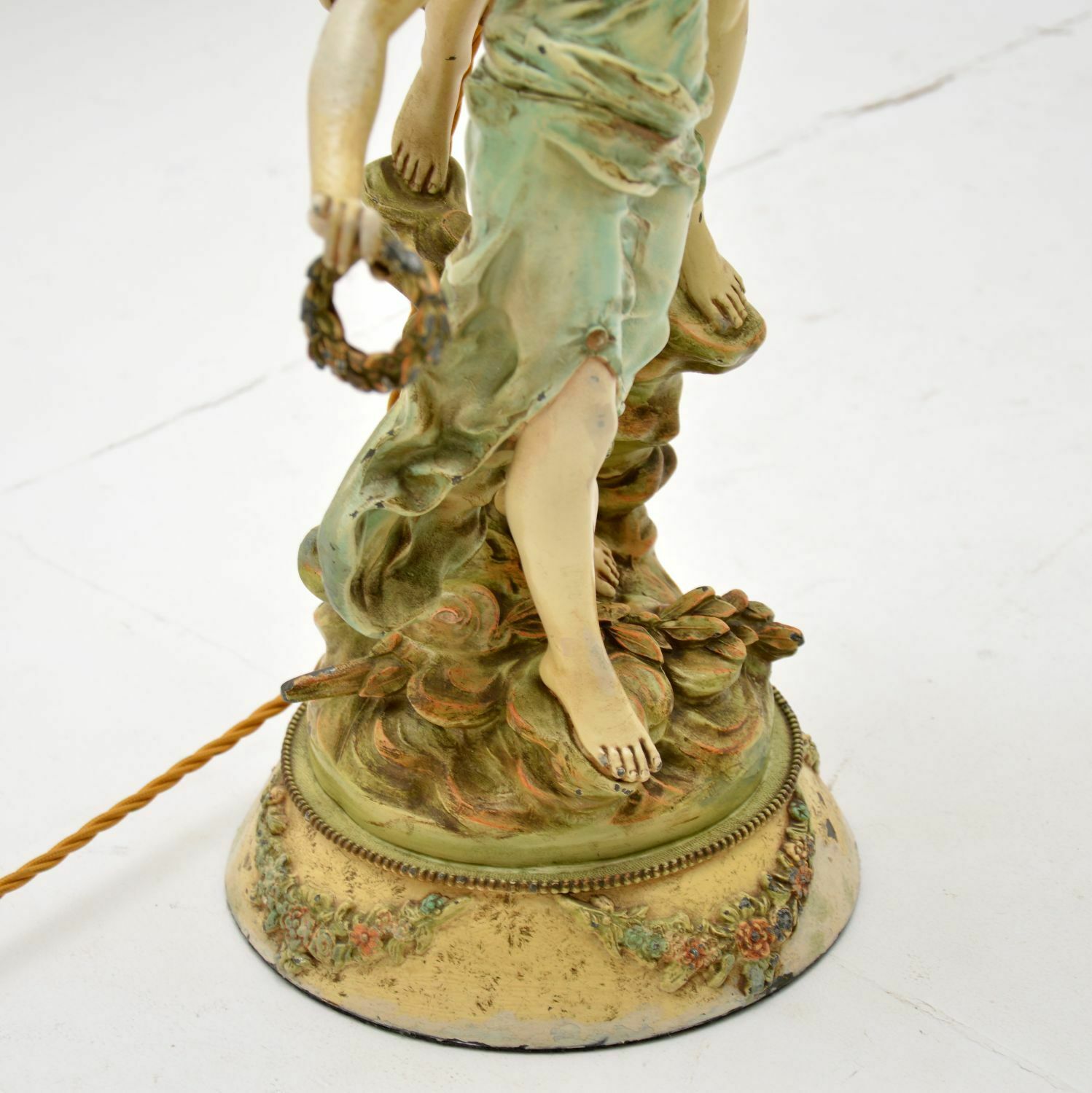 Large Antique Art Nouveau Table Lamp By L & F Moreau photo vintage