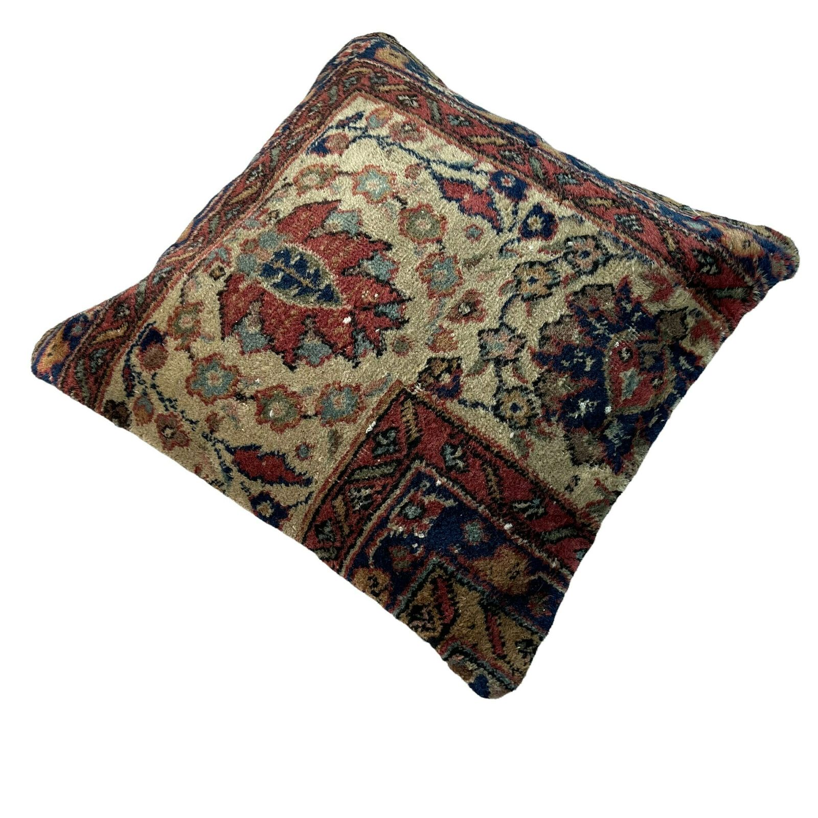18'' X 18'' Vintage Hand Made Rug Cushion Cover, 45 X 45 Cm Decorative Rug Pillow Cover, Large Vintage Turkish Rug Cushion Cover photo furniture