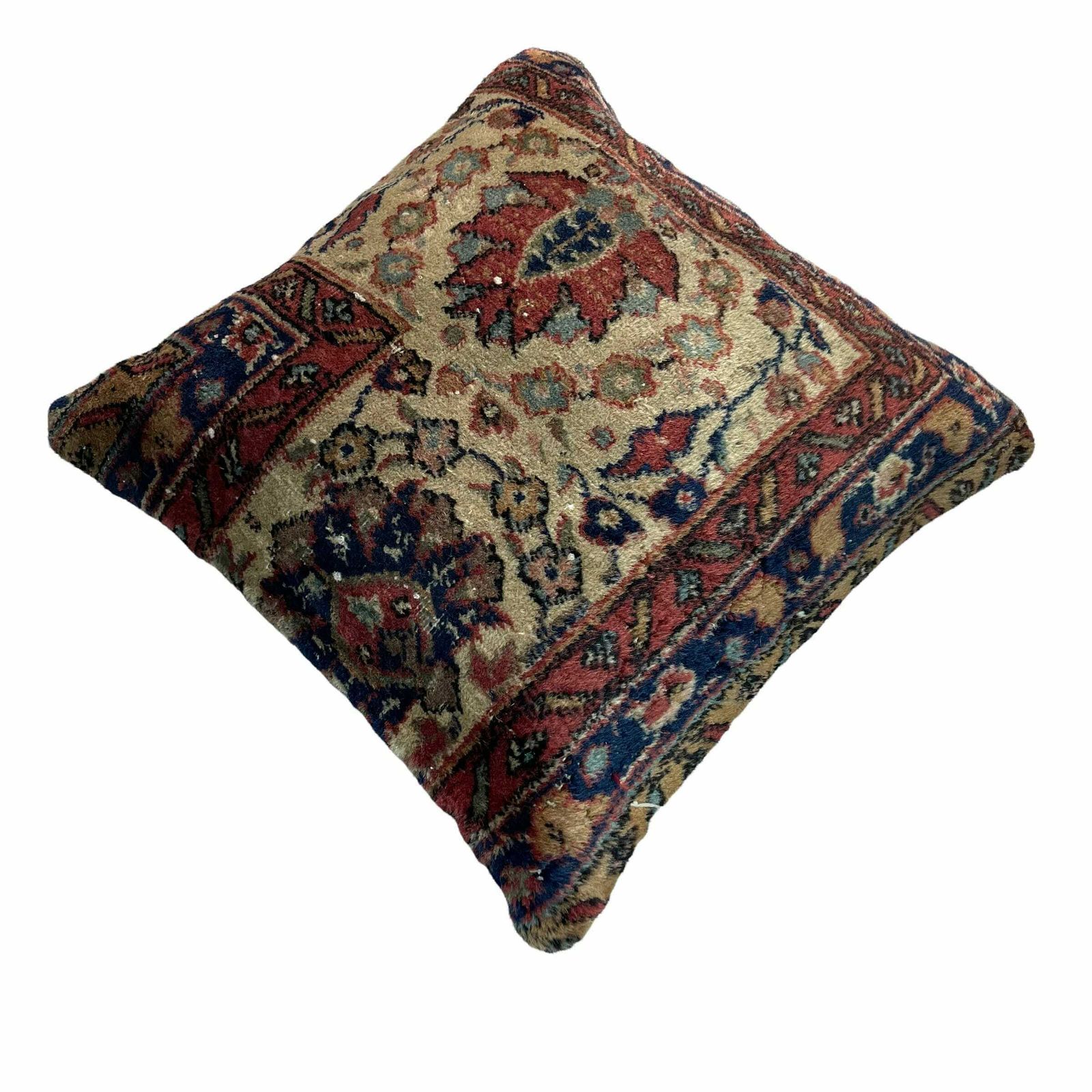 18'' X 18'' Vintage Hand Made Rug Cushion Cover, 45 X 45 Cm Decorative Rug Pillow Cover, Large Vintage Turkish Rug Cushion Cover photo buy