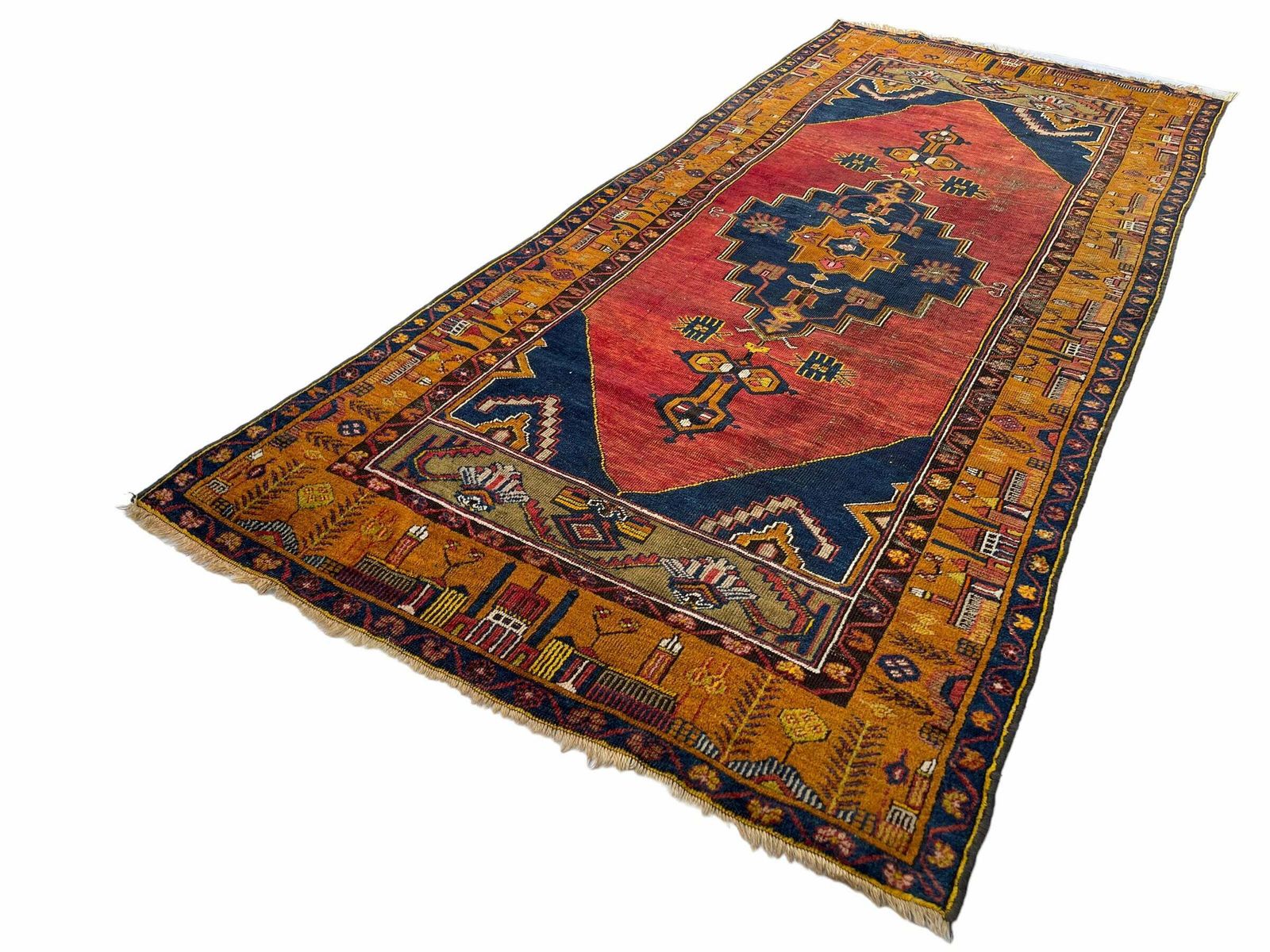 Antique Turkish Rug Runner ,Feiner Handgeknüpfter Orientteppich Türkisch Teppich Läufer , 280 X 120 Cm photo furniture