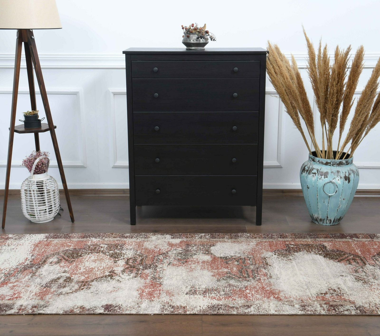 3x11 Distressed Antique Rug, Turkish Vintage Oushak Rug, Hallway Kitchen Runner, Handmade Wool Rugs, One Of A Kind, Farmhouse Decor, Carpet