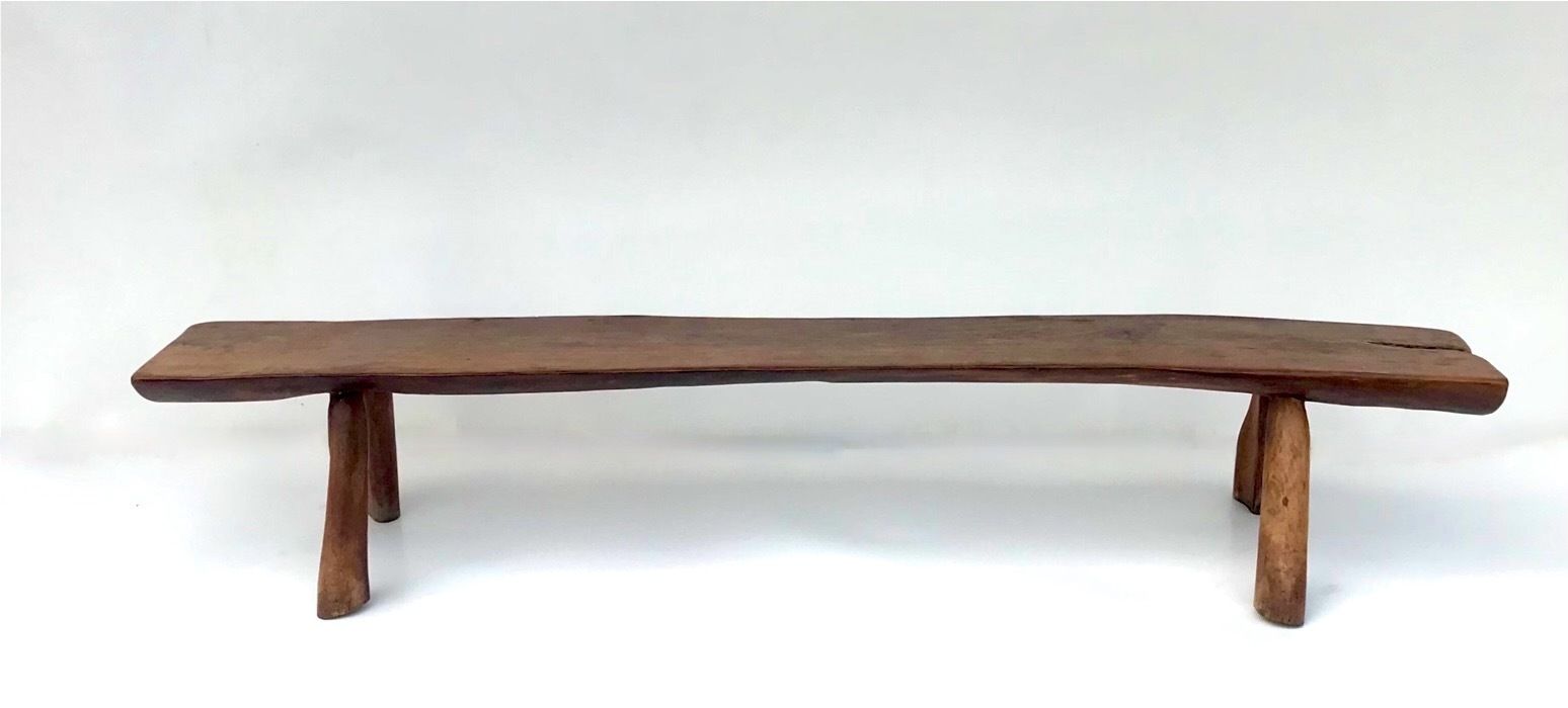 Solid Elmwood Bench By Olavi Hanninen For Mikko Nupponen, Stock Of Two photo Furniture