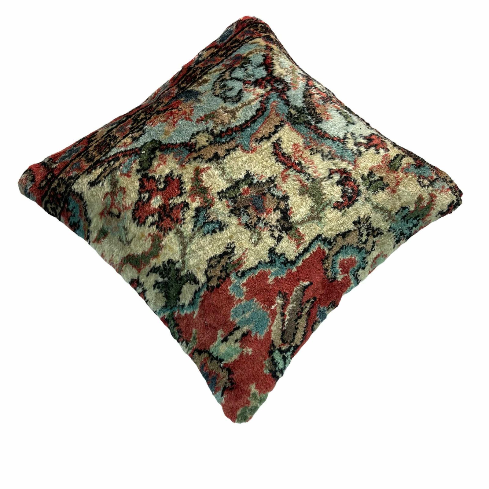 18'' X 18'' Vintage Hand Made Rug Cushion Cover, 45 X 45 Cm Decorative Rug Pillow Cover, Large Vintage Turkish Rug Cushion Cover photo Textiles