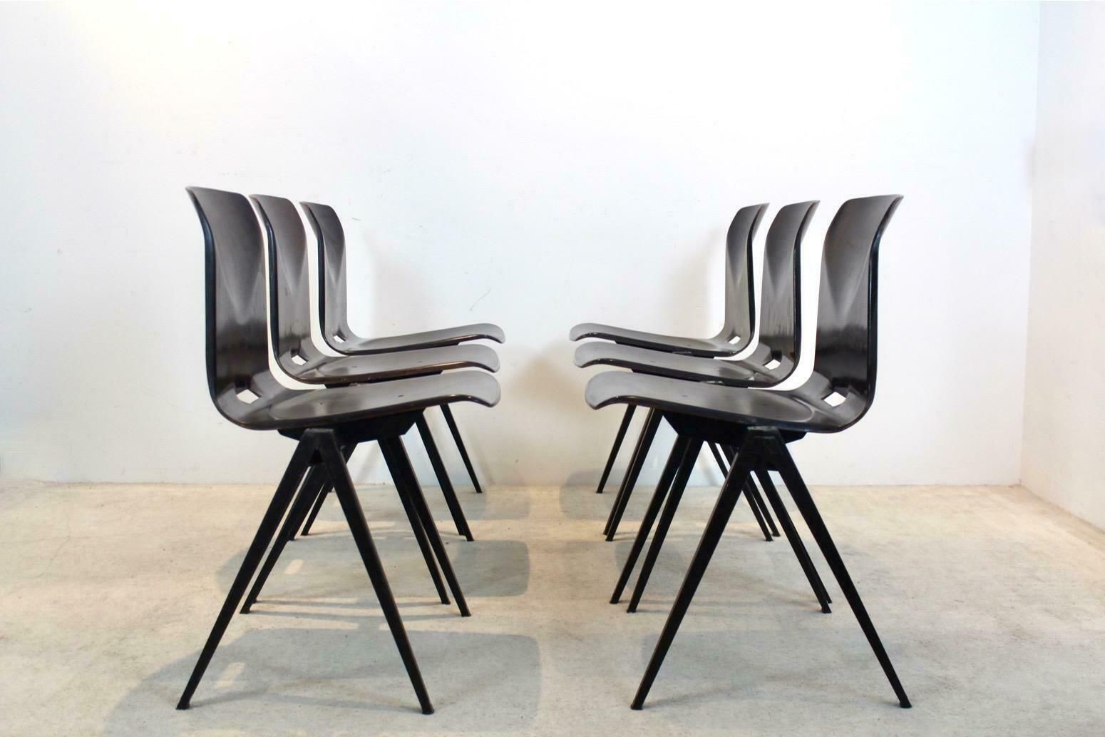 Stock Of Stackable Pagholz Galvanitas S22 Industrial Diner Chair In Wenge photo furniture