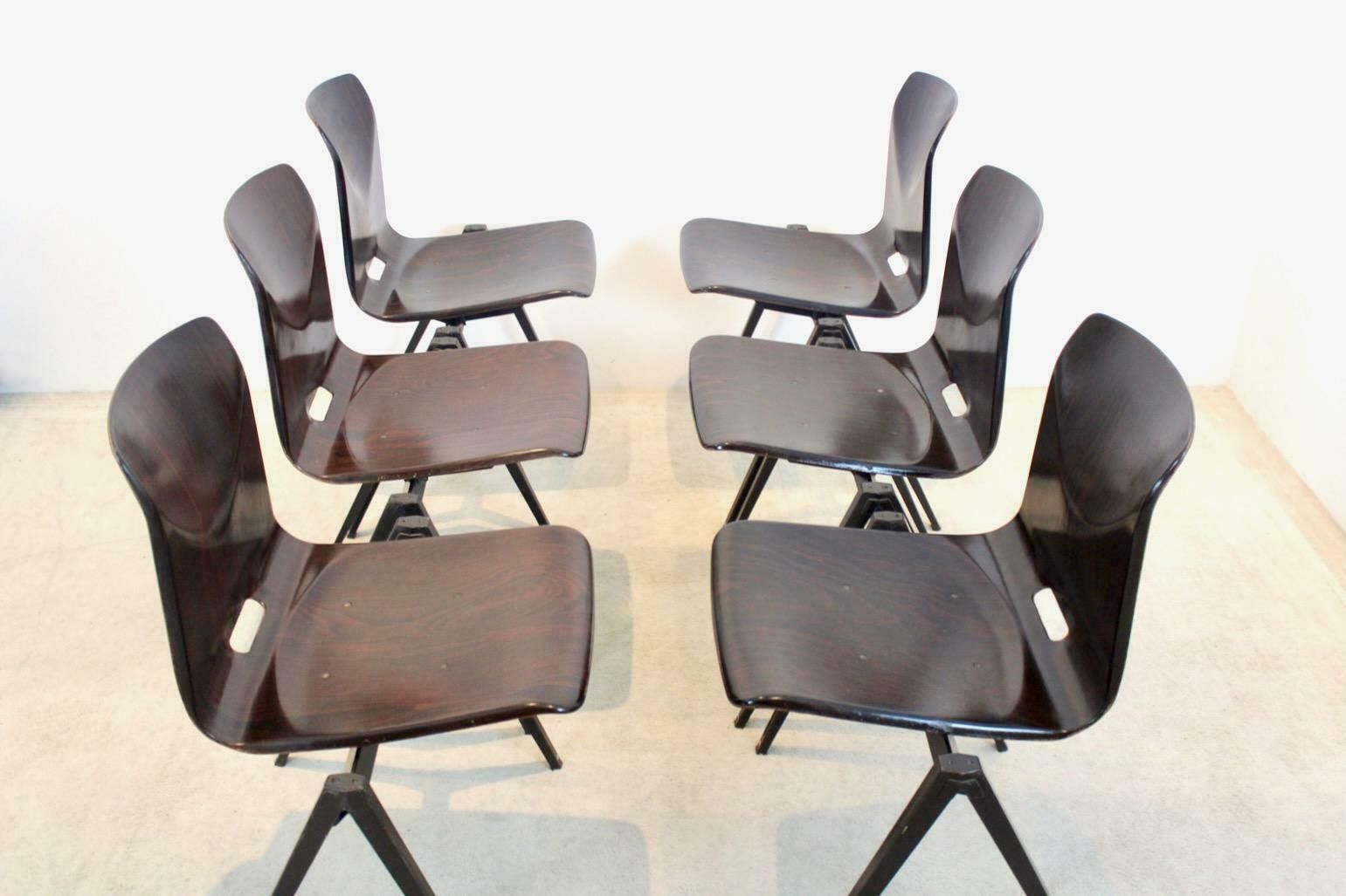 Stock Of Stackable Pagholz Galvanitas S22 Industrial Diner Chair In Wenge photo for sale