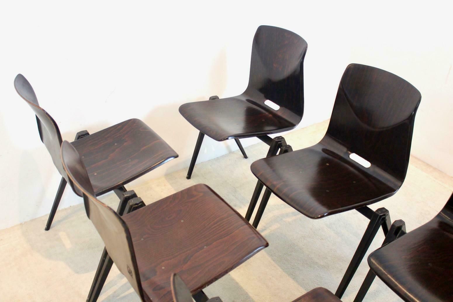 Stock Of Stackable Pagholz Galvanitas S22 Industrial Diner Chair In Wenge photo 263.0