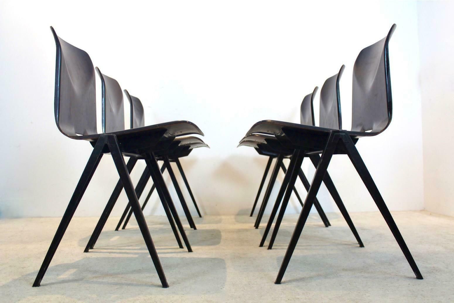Stock Of Stackable Pagholz Galvanitas S22 Industrial Diner Chair In Wenge photo vinterior
