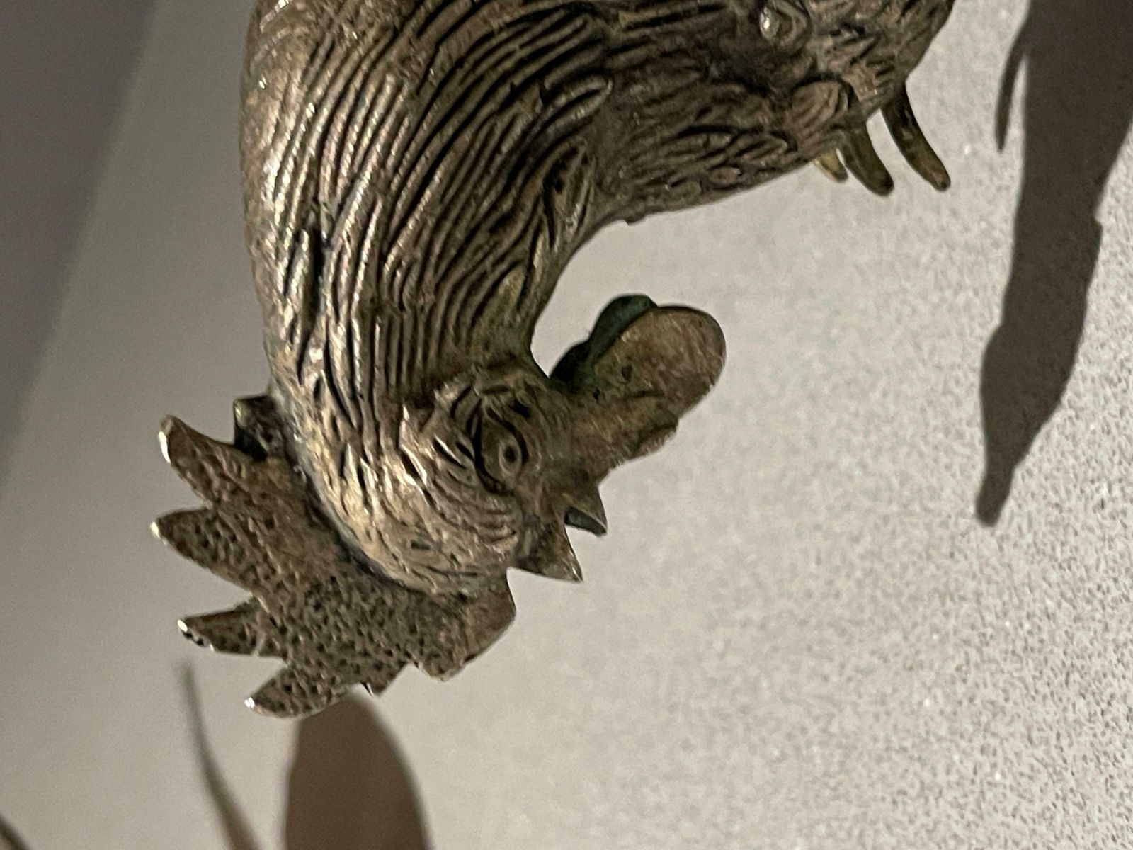 Antique Pair Of Silver Rooster Stands, Golden Decoration Object For Home Décor photo vinterior