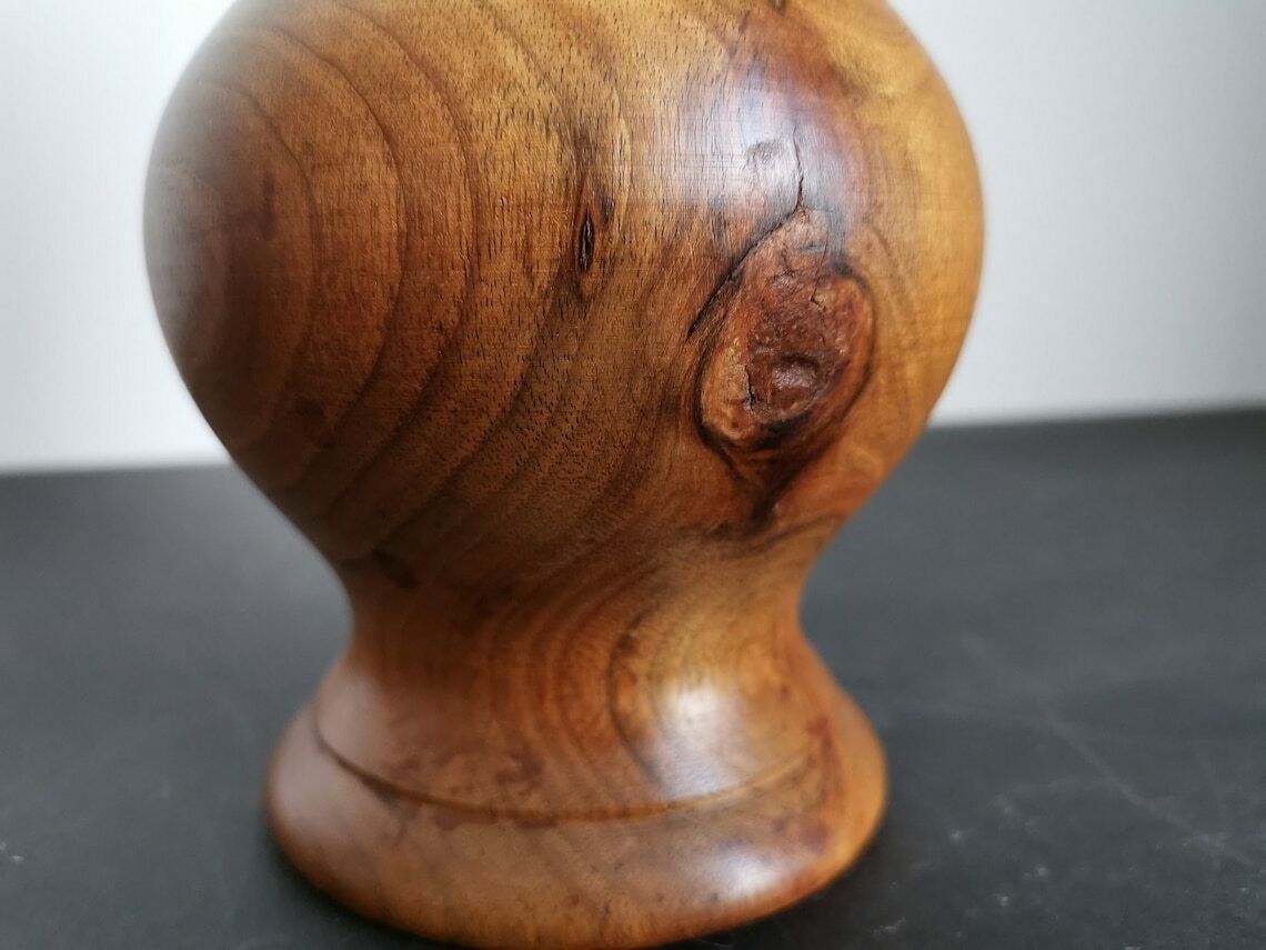 Vase In Olive Wood Turned In The Mass / Handmade / 60s / Mid Century / France / Decoration / Xxth Century photo furniture