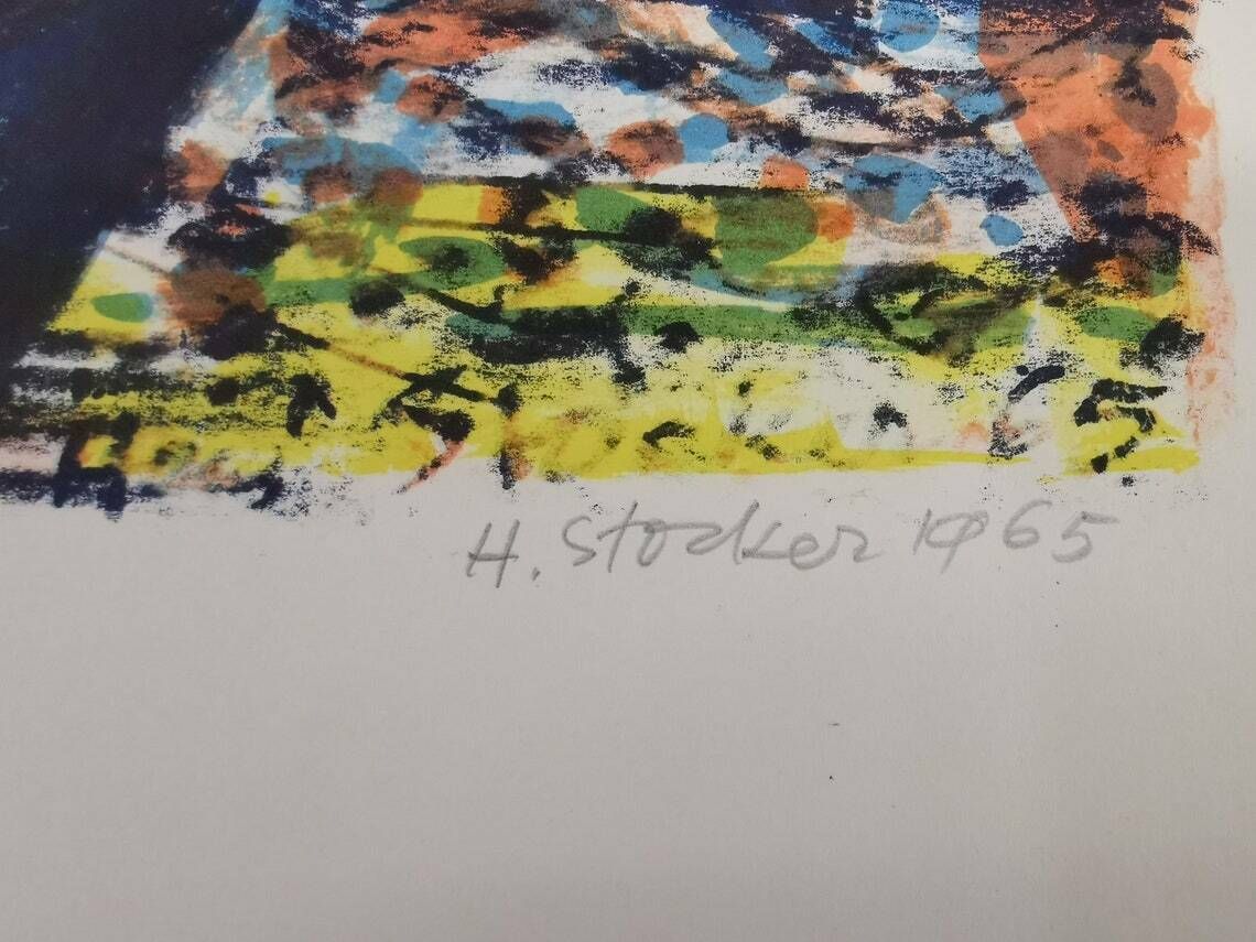Numbered Lithograph Signed Stocker Hans / Art / 1960 / Modern Art / Collection / Mid Century / Vintage / Xxth Century photo for sale