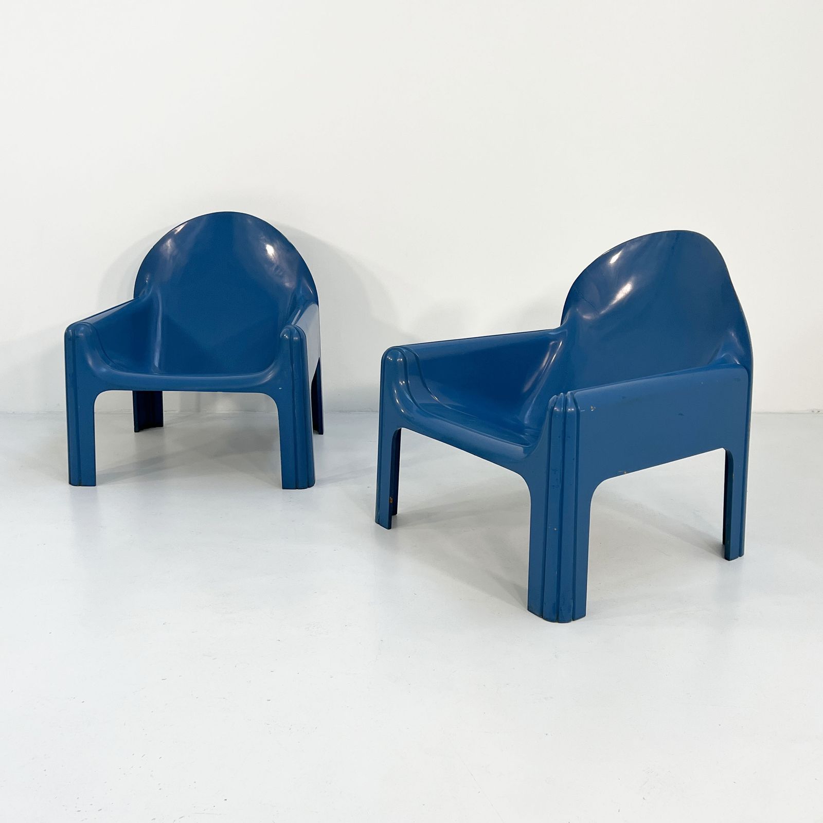 Pair Of Blue Model 4794 Lounge Chairs By Gae Aulenti For Kartell, 1970s photo for sale
