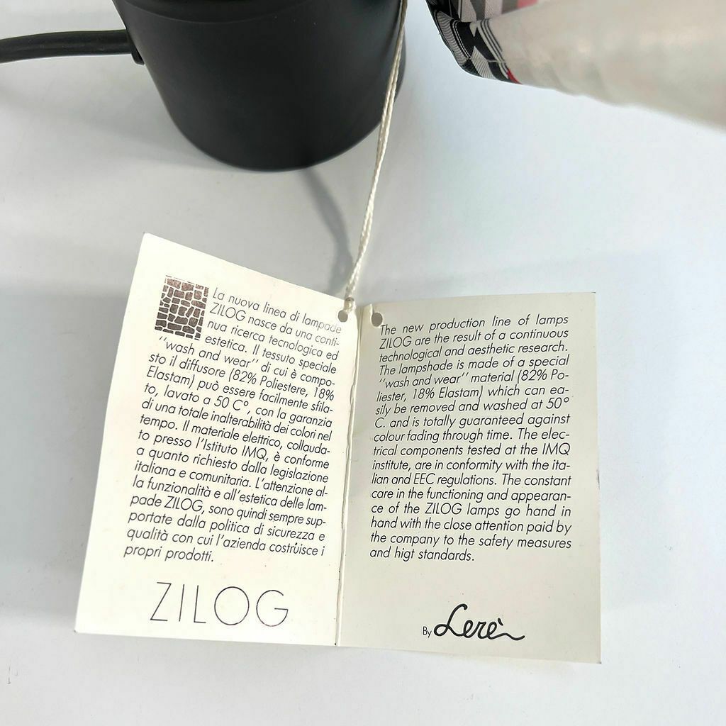 Pair Of Table Lamps With 80s Print From Zilo G, 1980s photo buy