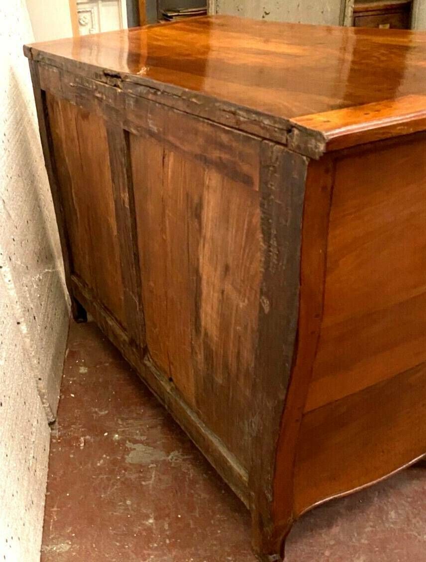 Louis XV Curved Chest Of Drawers In Solid Walnut Period 18th Century photo 2143.98