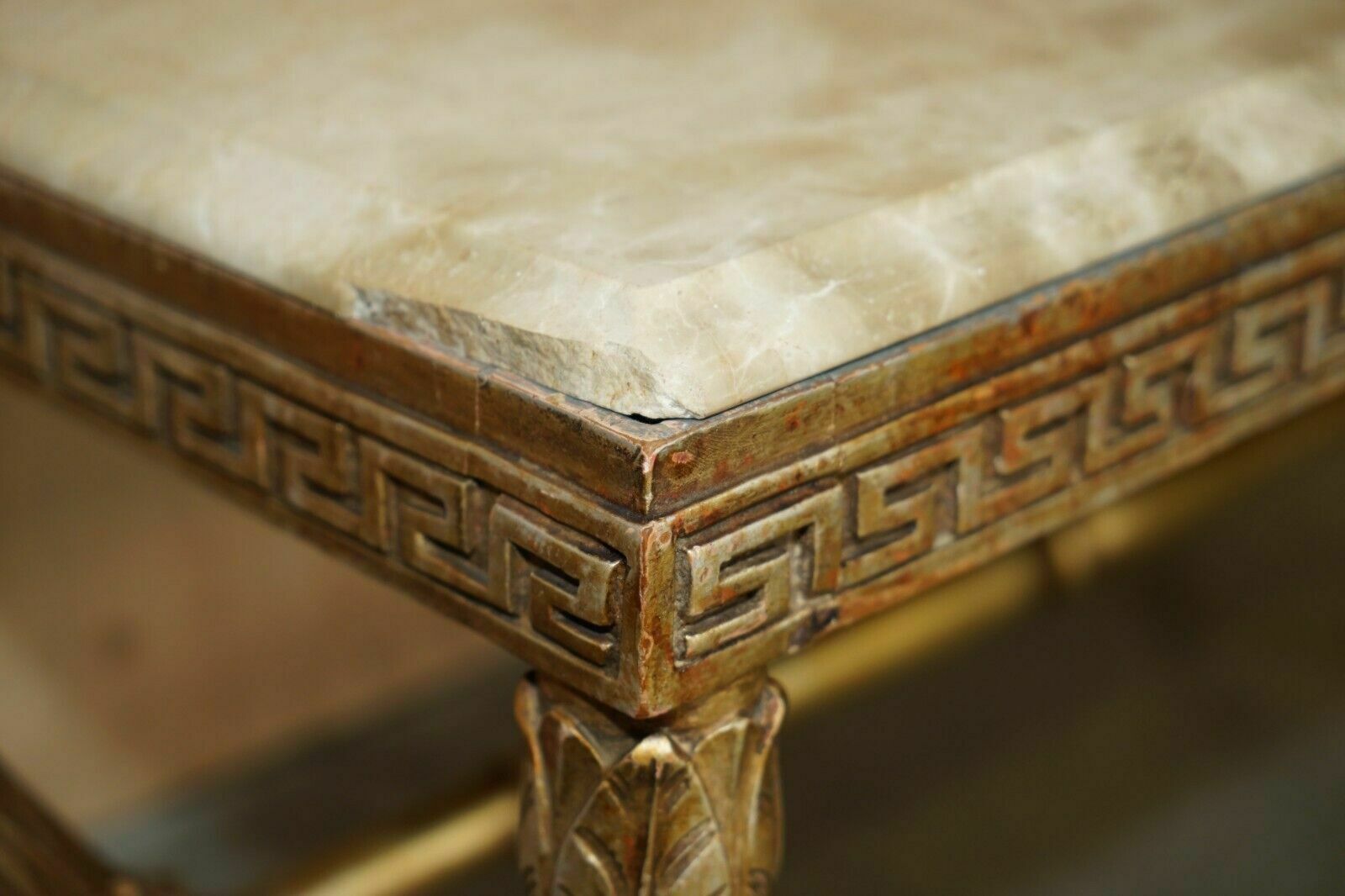 Antique Italian Circa 1860 Ornately Carved & Giltwood Marble Topped Coffee Table photo vintage