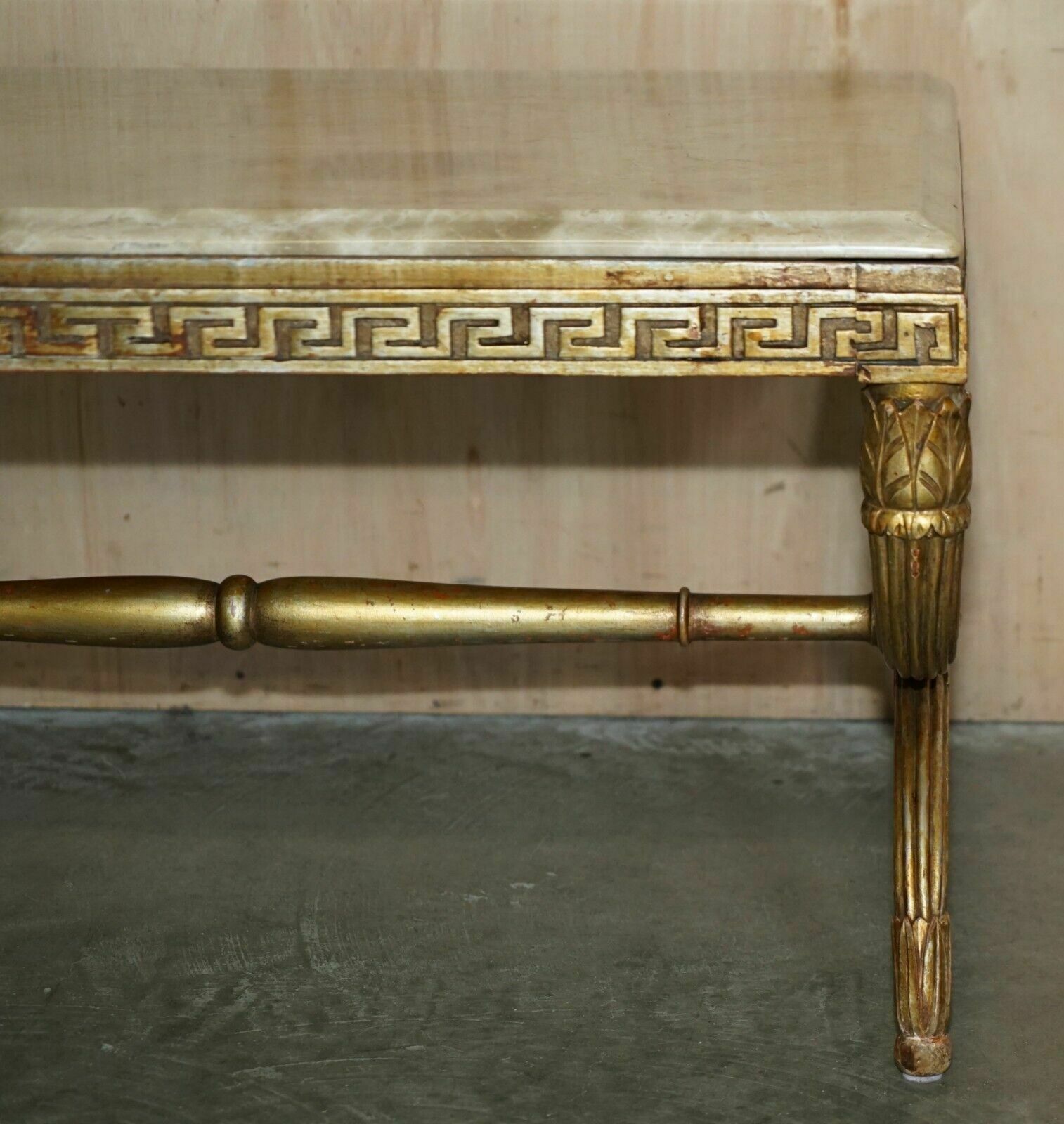 Furniture Antique Italian Circa 1860 Ornately Carved & Giltwood Marble Topped Coffee Table photo