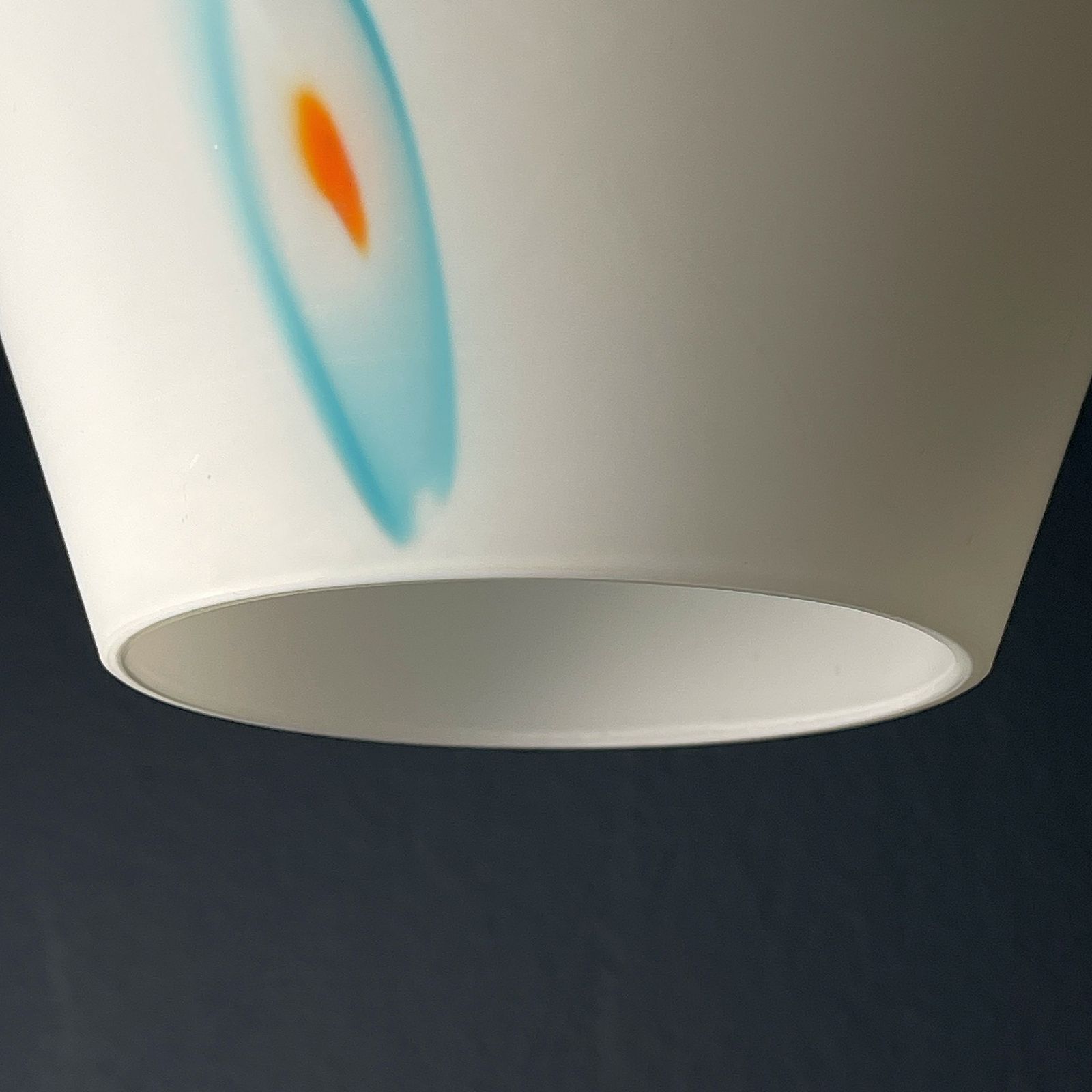 Mid Century Multicolor Opaline Murano Glass Pendant Lamp By Stilnovo Italy 1950s photo vintage